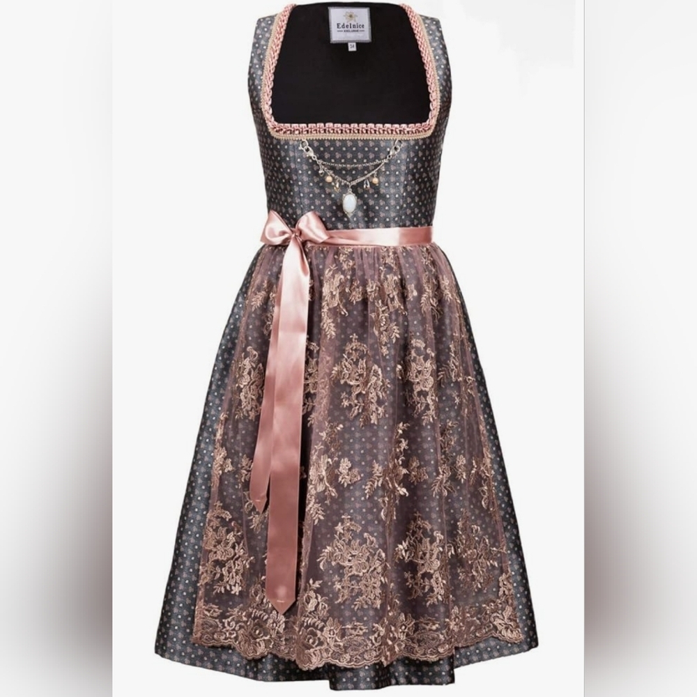 Bavarian Women's Designer Midi Dirndl Beatrice Dress+ Apron